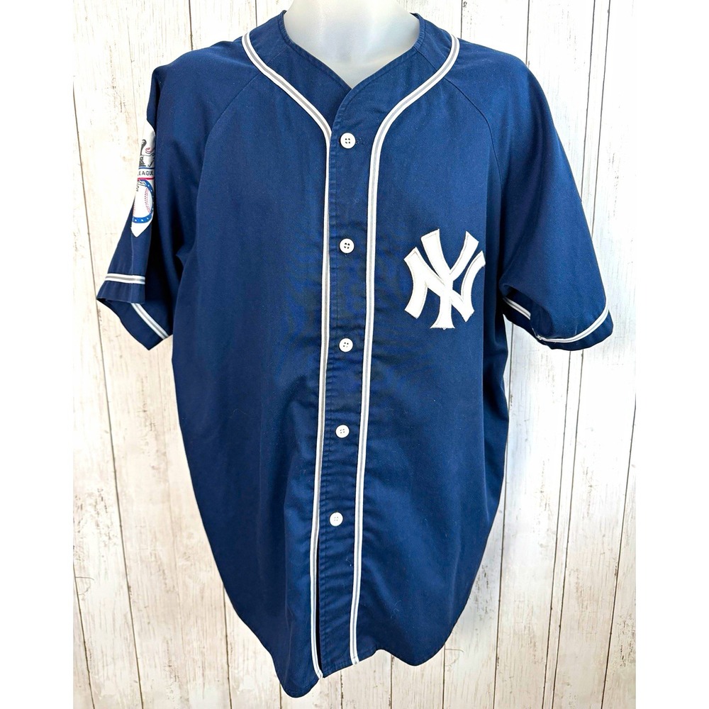 Vintage Starter New York Yankees Button-Front Baseball Jersey Blue/White Men's L